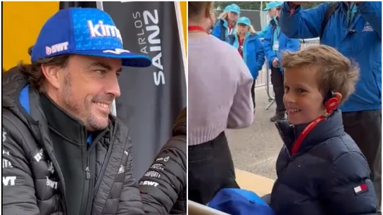 El detallazo de Fernando Alonso con un niño en Silverstone El detallazo de Fernando Alonso con un niño en Silverstone