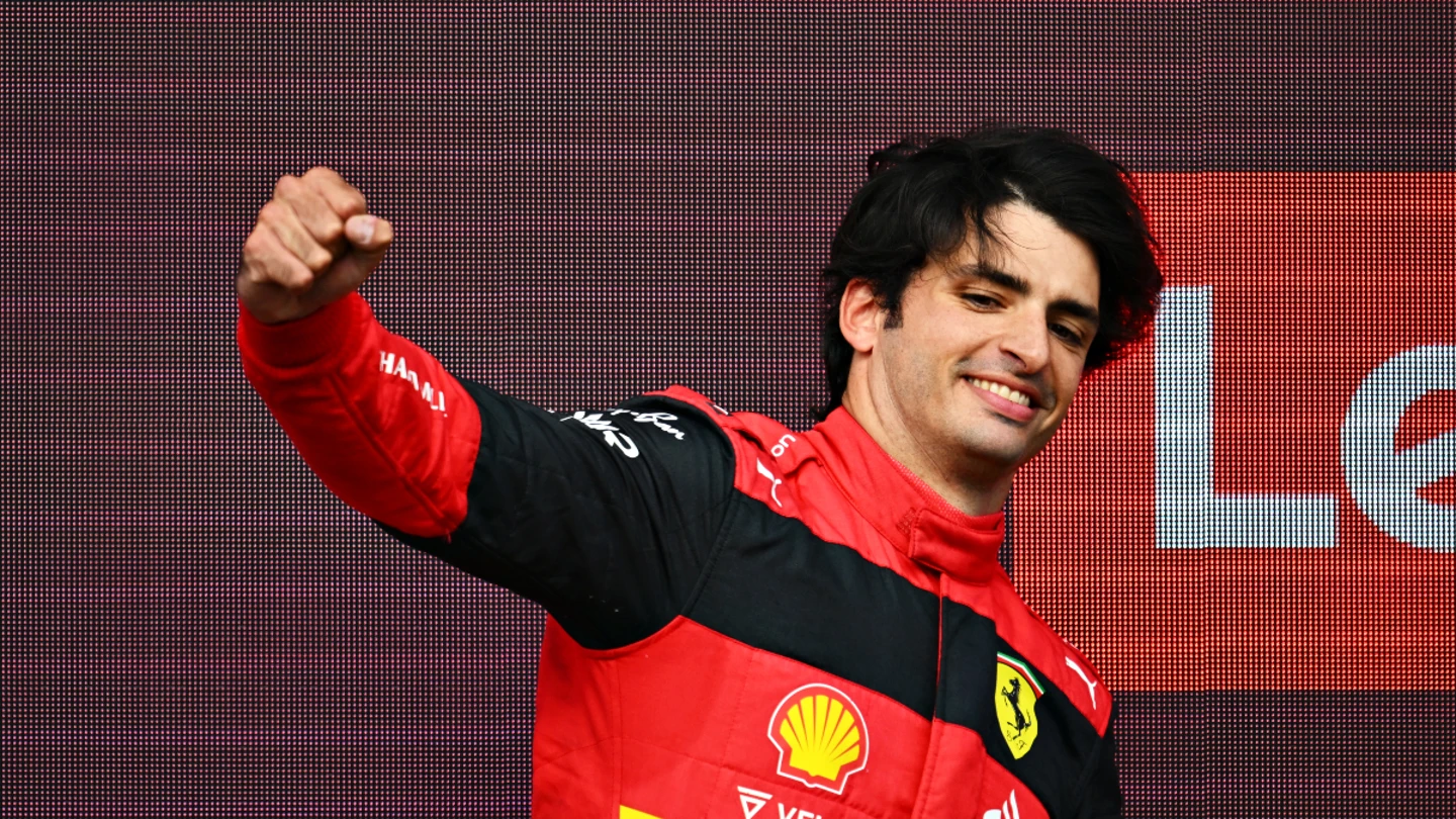Carlos Sainz, en el podio de Silverstone Carlos Sainz, en el podio de Silverstone