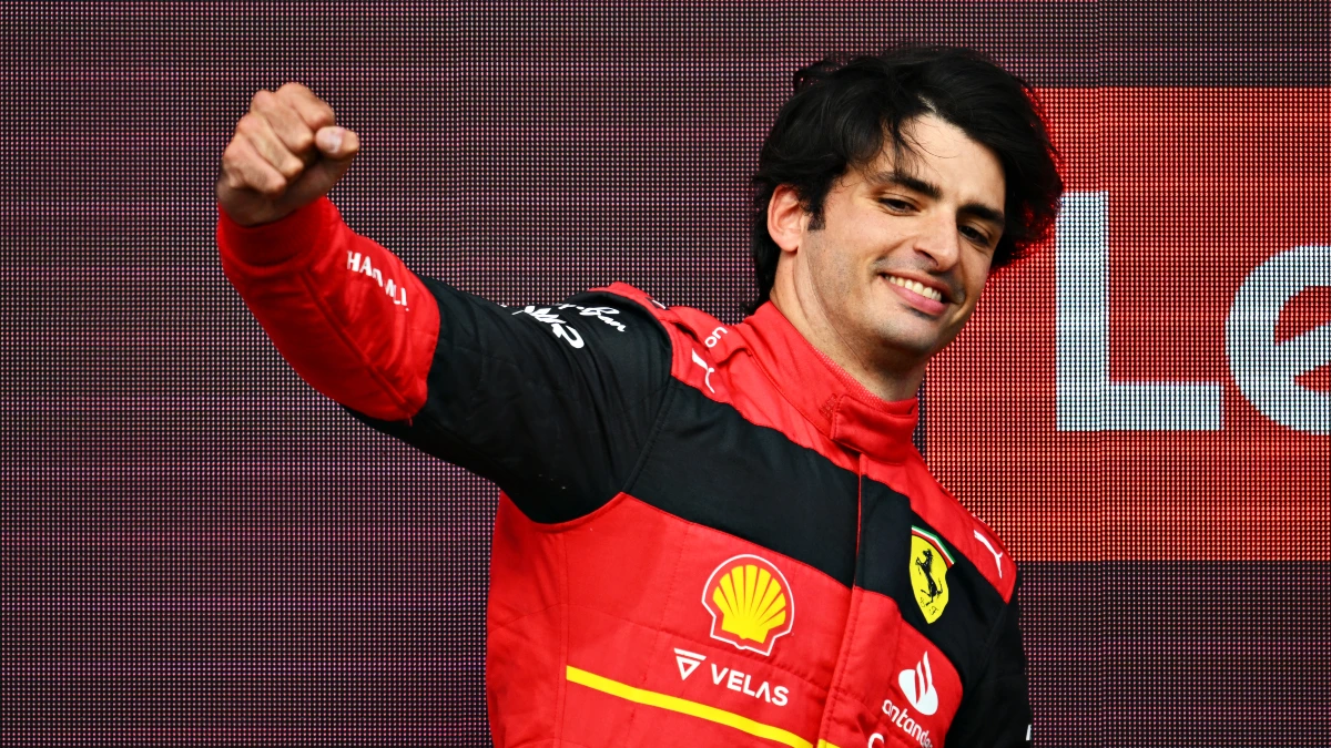 Carlos Sainz, en el podio de Silverstone