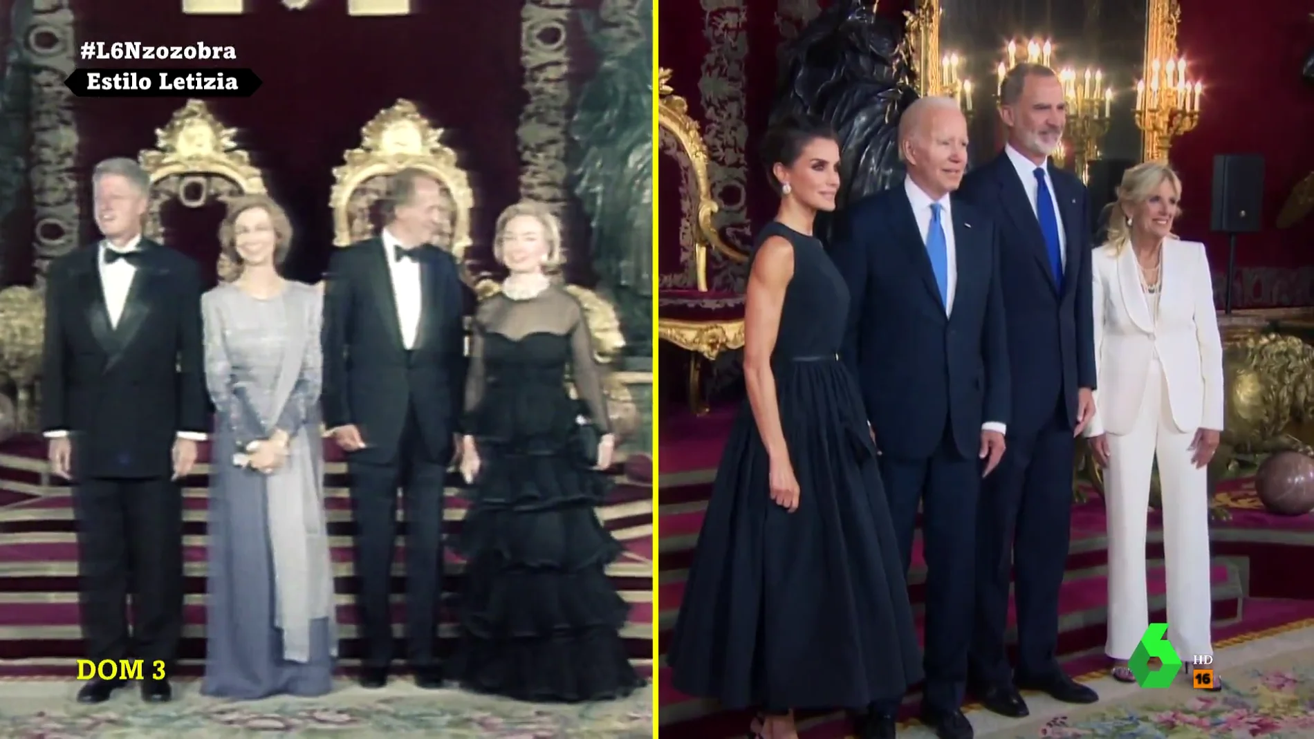 Dos épocas, dos estilos: así fue el papel de la reina Letizia durante la  visita de Joe Biden y el de Sofía en la de Bill Clinton