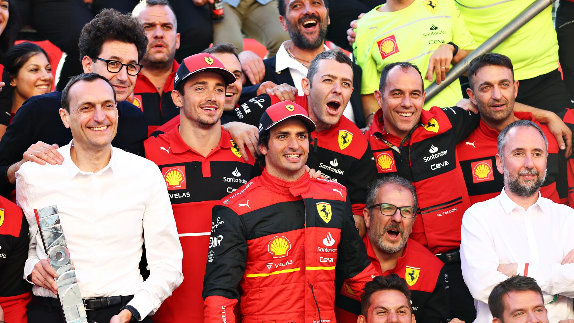 Ferrari festeja la victoria Carlos Sainz en Silverstone