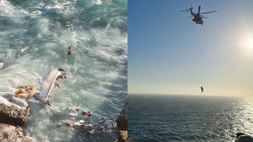 Imágenes del rescate tras el naufragio en A Coruña