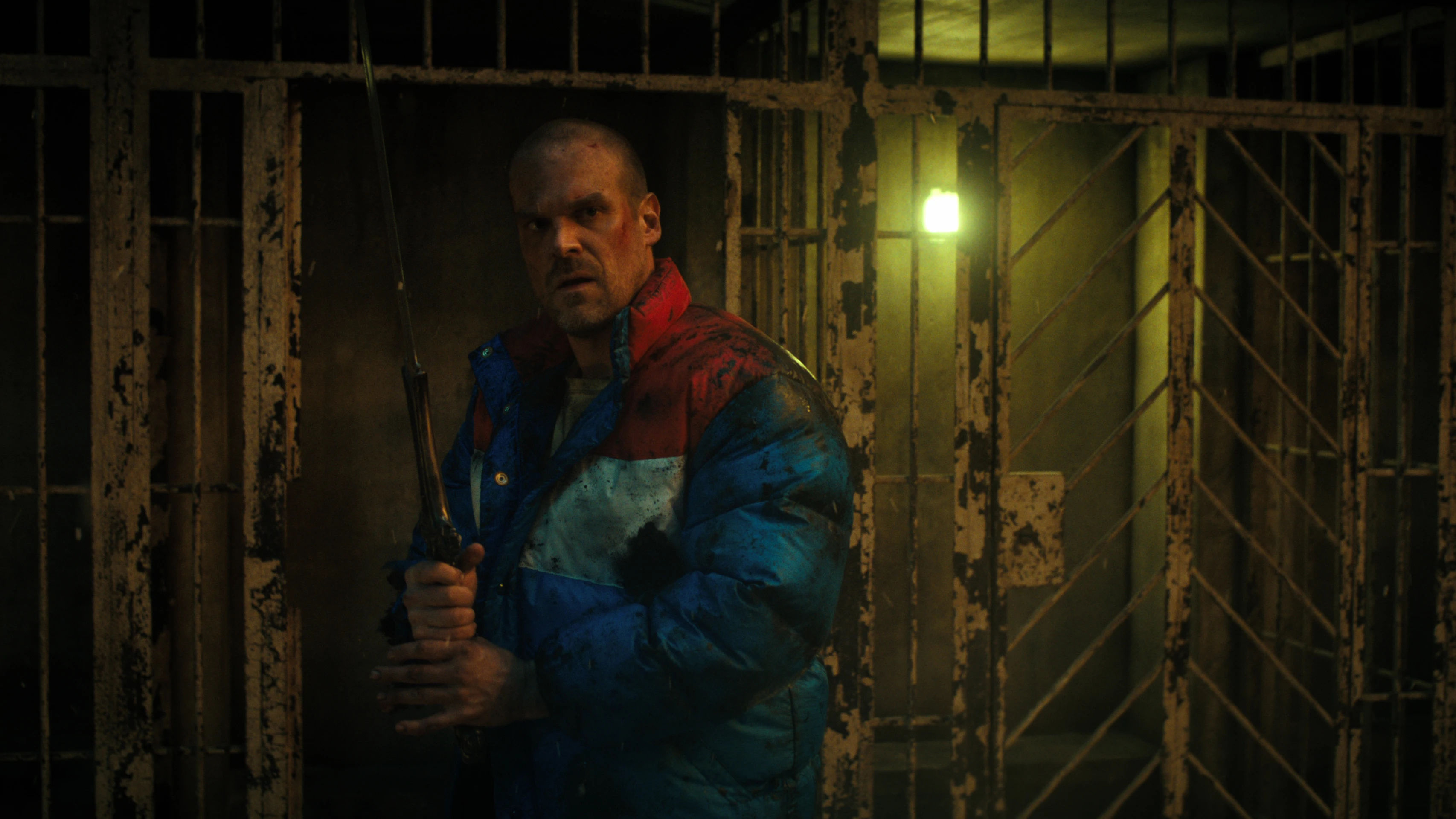 David Harbour en una escena de 'Stranger Things 4'