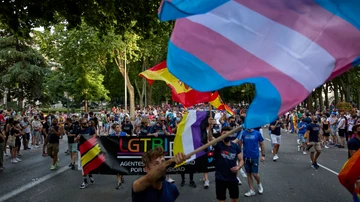Manifestación del Orgullo LGTBI+ del 2021 en Madrid (España). 