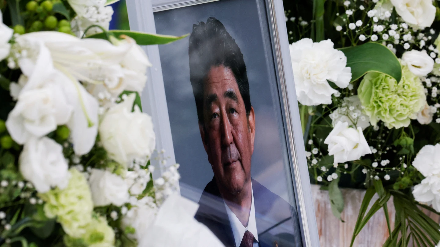 Fotografía de Shinzo Abe durante su funeral en Tokio Fotografía de Shinzo Abe durante su funeral en Tokio