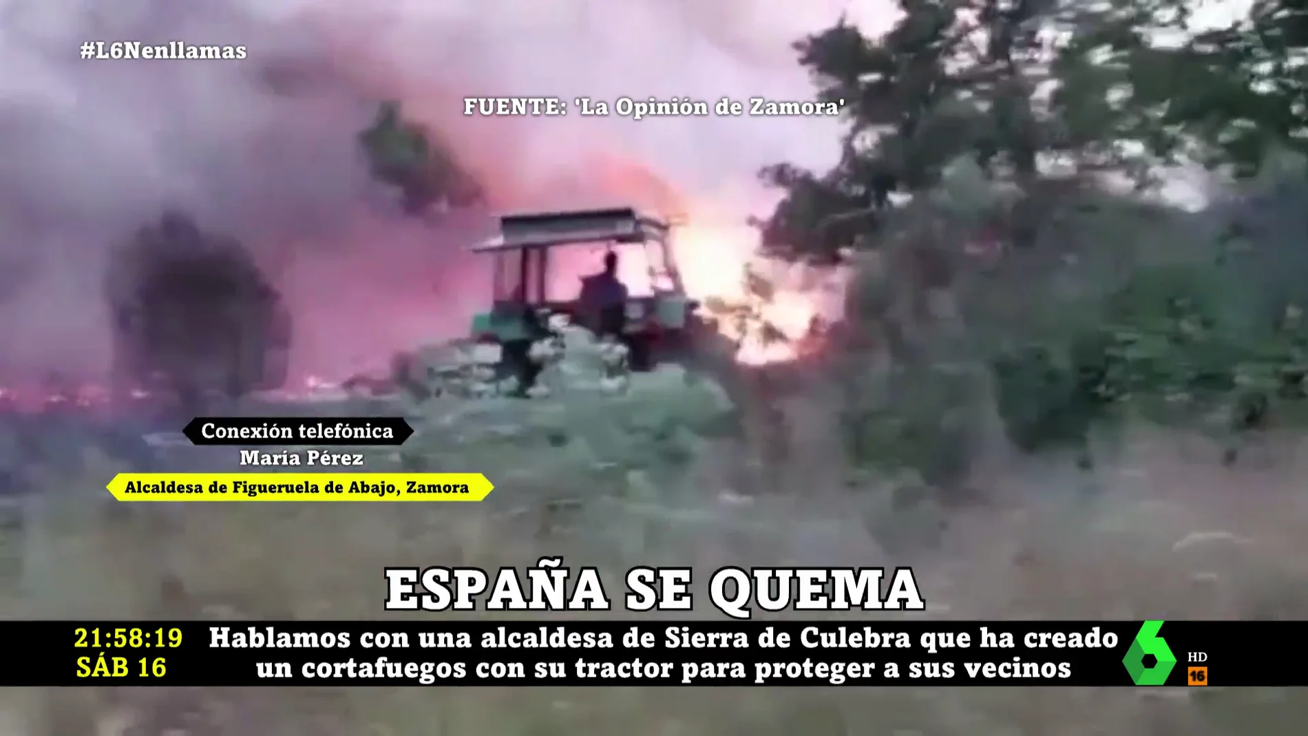 La alcaldesa de Zamora que sacó su tractor para hacer frente al incendio de la Sierra de la Culebra: "Somos de pueblo, no tenemos miedo"