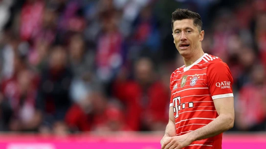Lewandowski en un partido con el Bayern. Lewandowski en un partido con el Bayern.