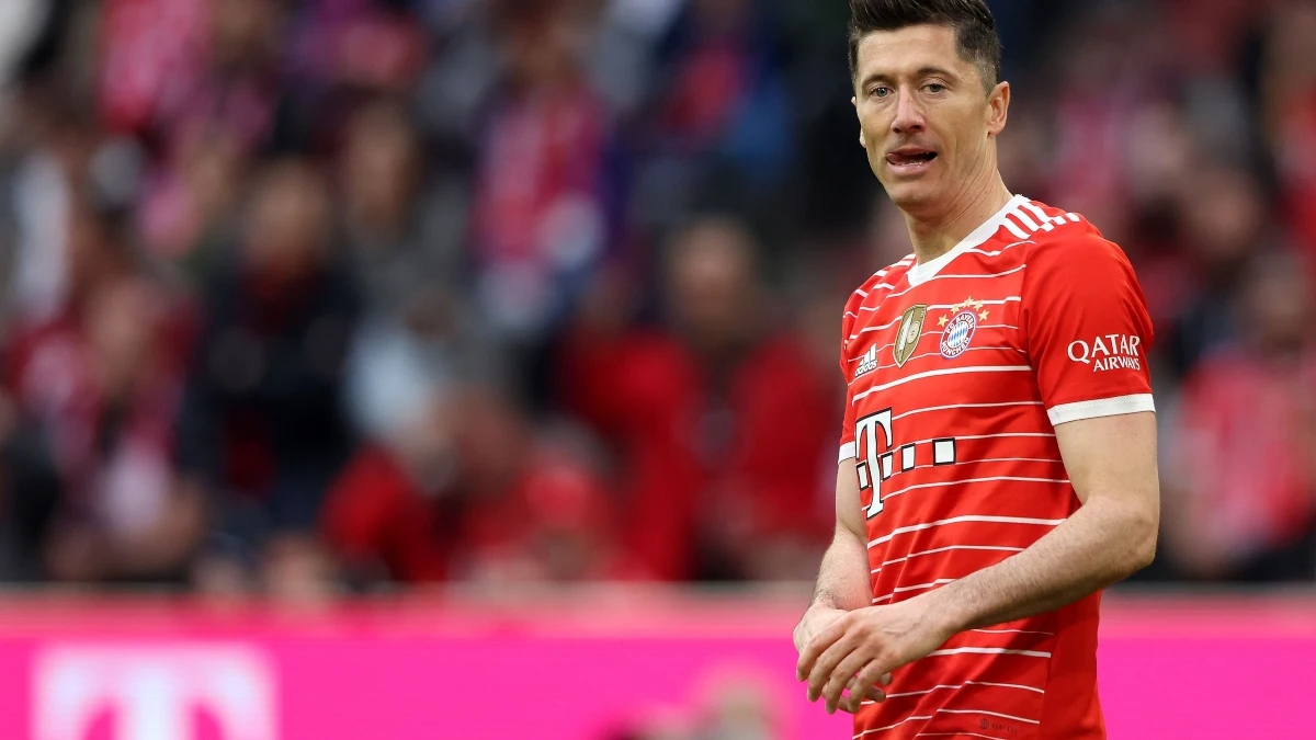 Lewandowski en un partido con el Bayern.