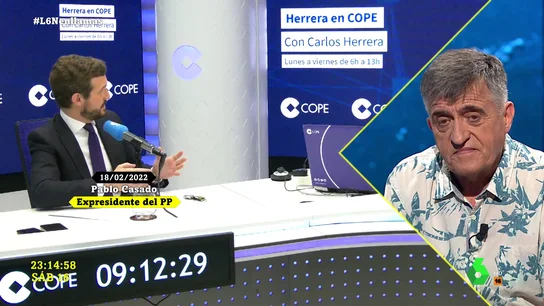 La reflexión de Wyoming tras la salida de Pablo Casado: "Es alucinante que por decir eso le rebanen el gaznate. Imagínate cómo es el nuevo PP" La reflexión de Wyoming tras la salida de Pablo Casado: "Es alucinante que por decir eso le rebanen el gaznate. Imagínate cómo es el nuevo PP"
