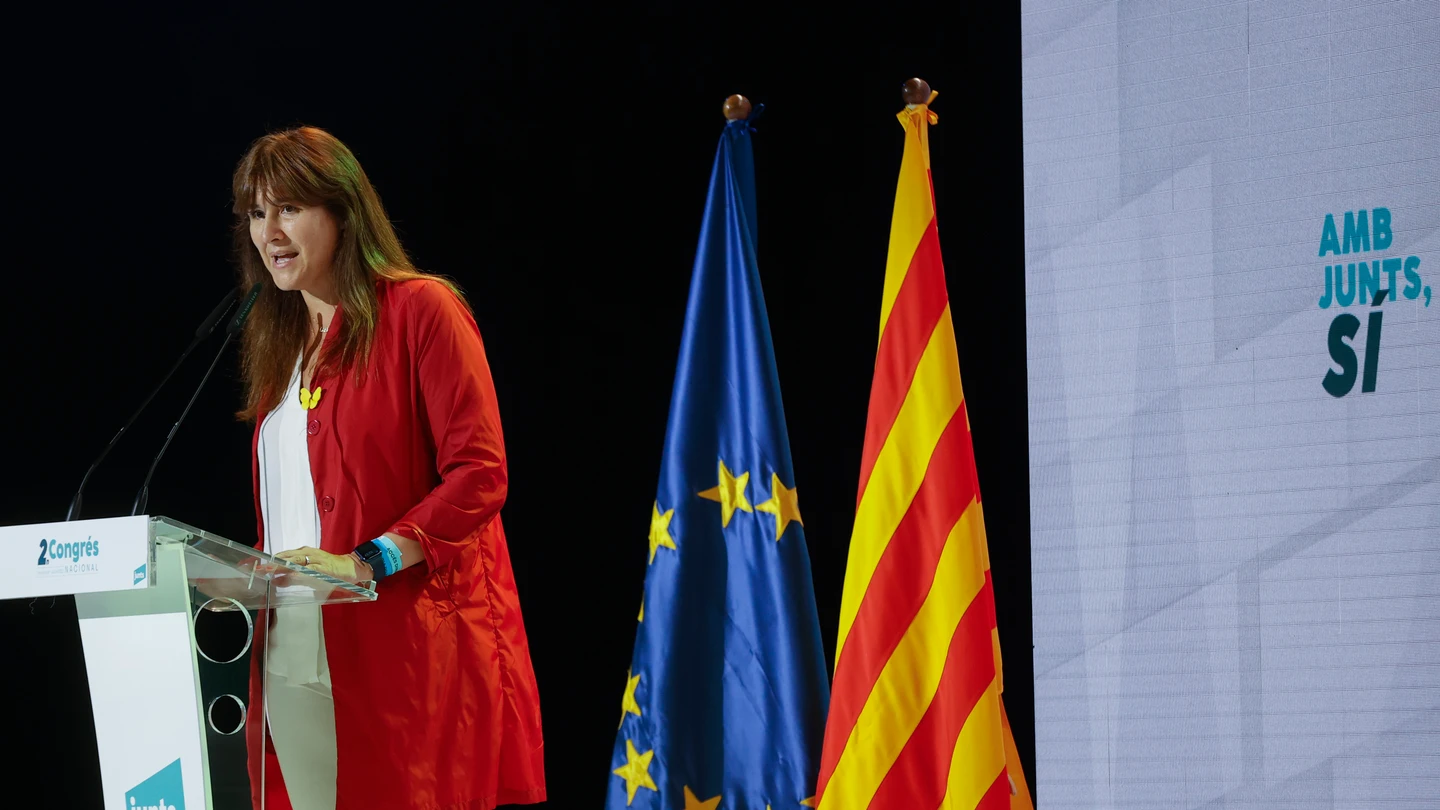 La presidenta de JxCat, Laura Borràs, durante el Congreso de JxCat La presidenta de JxCat, Laura Borràs, durante el Congreso de JxCat