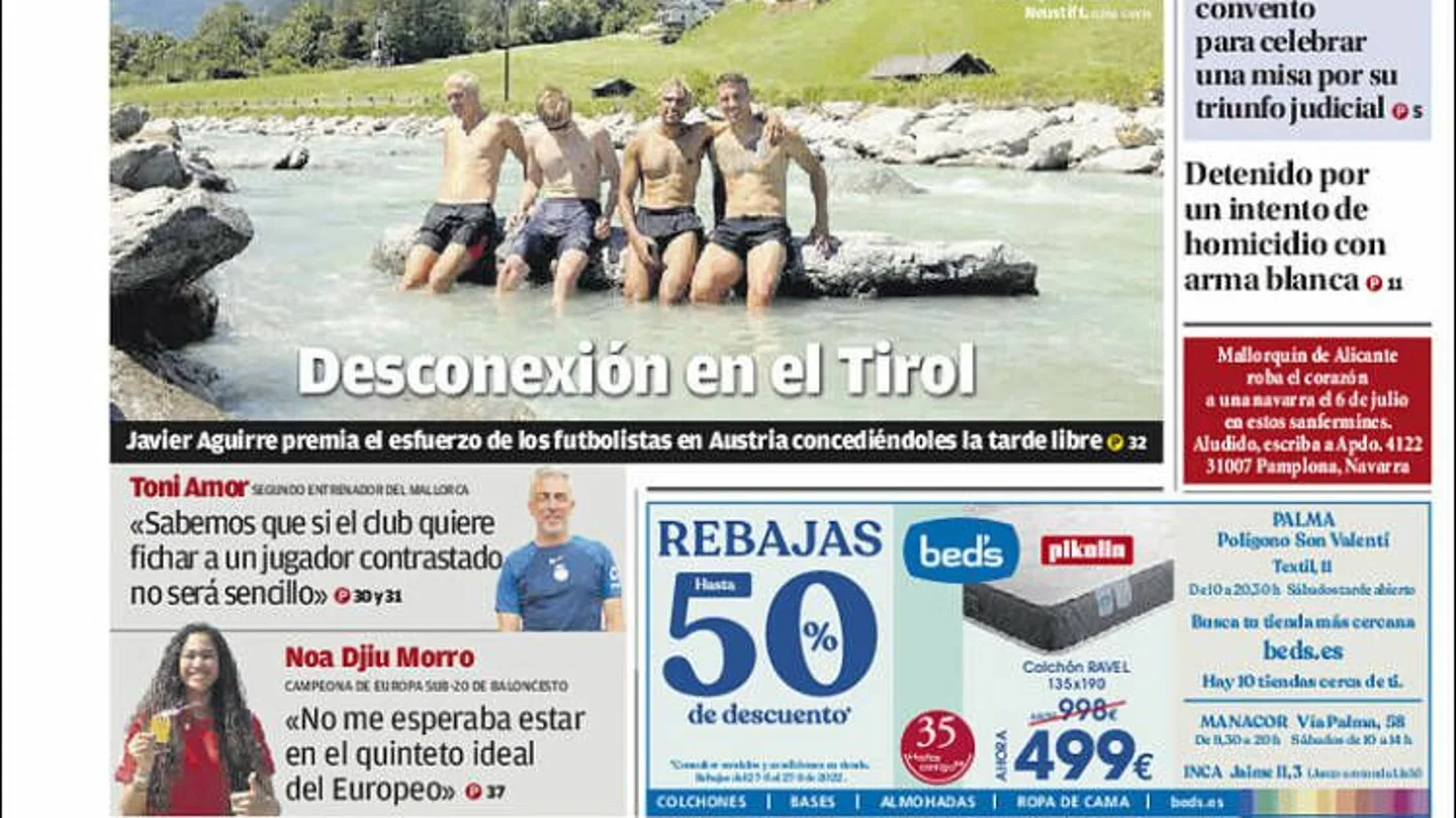 Portada del Diario de Mallorca Portada del Diario de Mallorca