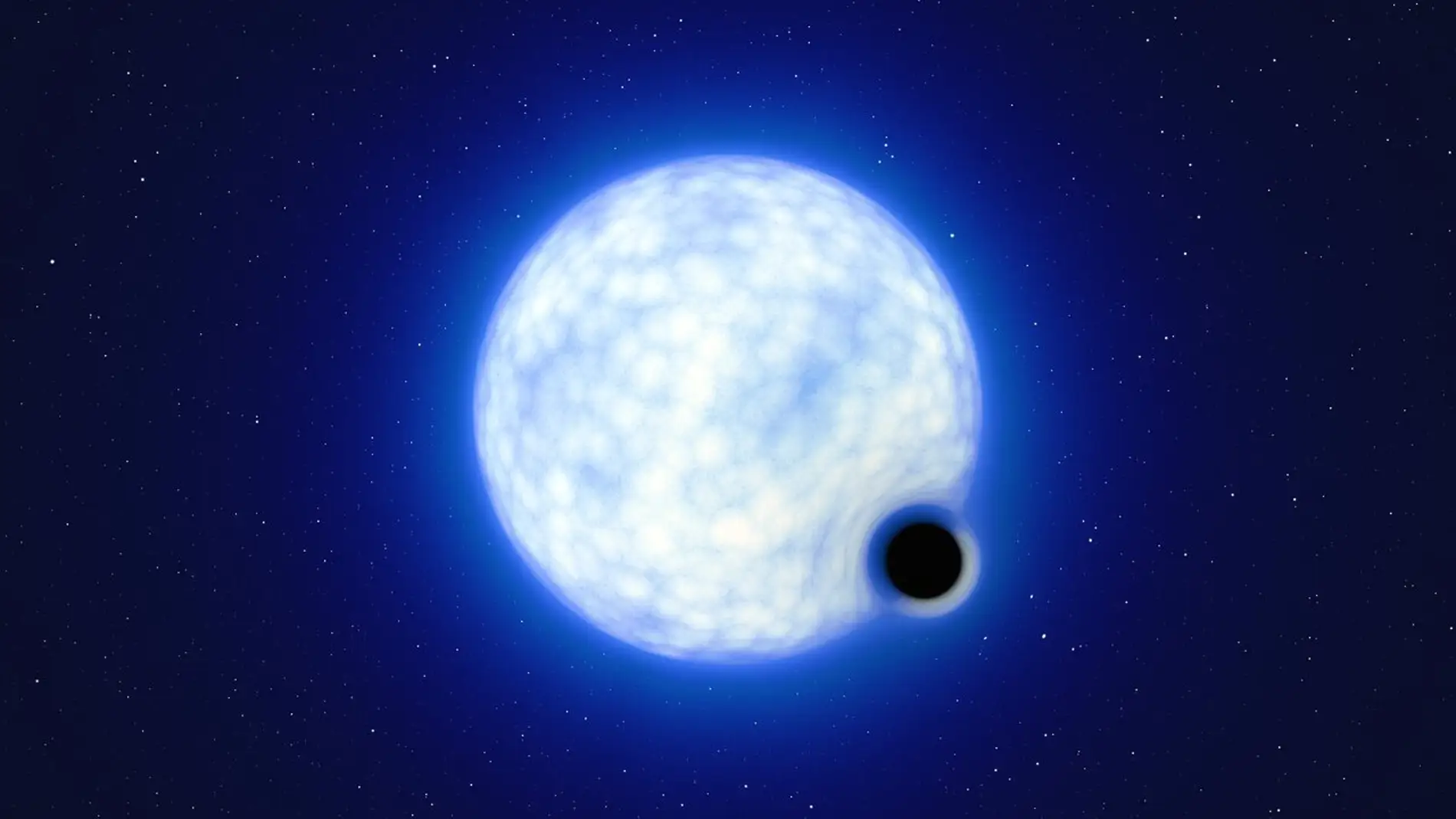 Sistema binario VFTS 243 con agujero negro y estrella azul Sistema binario VFTS 243 con agujero negro y estrella azul