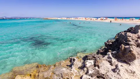 Playa de Ses Illetes, en Baleares Playa de Ses Illetes, en Baleares