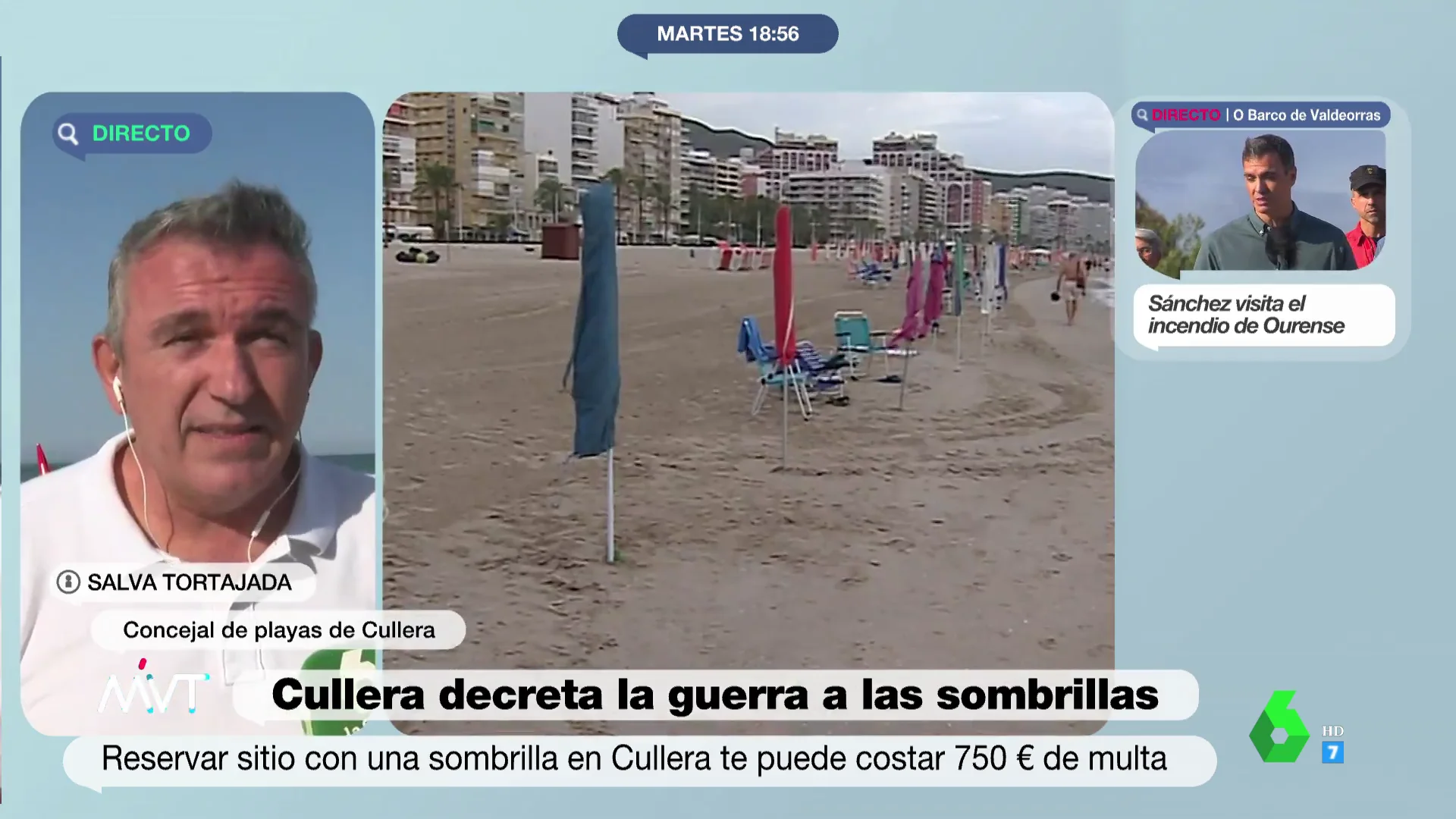 "Bajan con siete sombrillas de sus vecinos porque se turnan": los motivos detrás de la 'guerra' a los madrugadores en las playas de Cullera