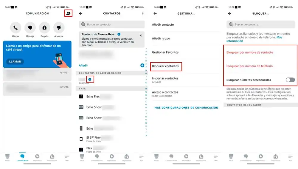 Bloqueando contactos en Amazon Echo Bloqueando contactos en Amazon Echo