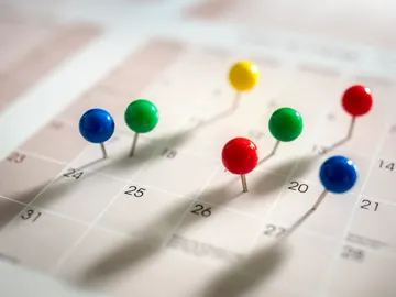 Imagen de archivo de un calendario Imagen de archivo de un calendario