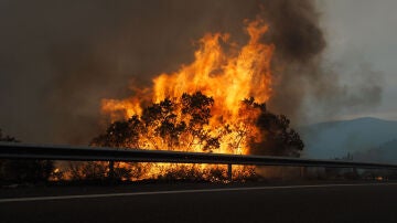 Un incendio en las montañas de O Courel (Lugo)