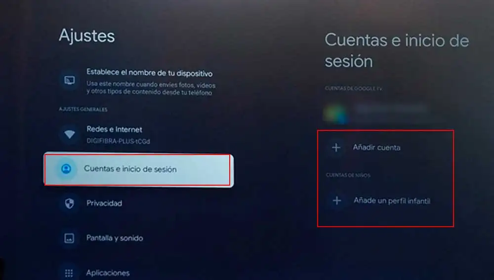 Creando perfiles en Google TV Creando perfiles en Google TV