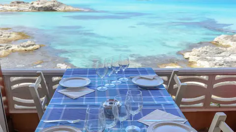 Imagen de archivo de un restaurante en Formentera Imagen de archivo de un restaurante en Formentera