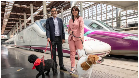Renfe hará una prueba piloto para permitir viajar con perros grandes de hasta 40 kg en los AVE Renfe hará una prueba piloto para permitir viajar con perros grandes de hasta 40 kg en los AVE