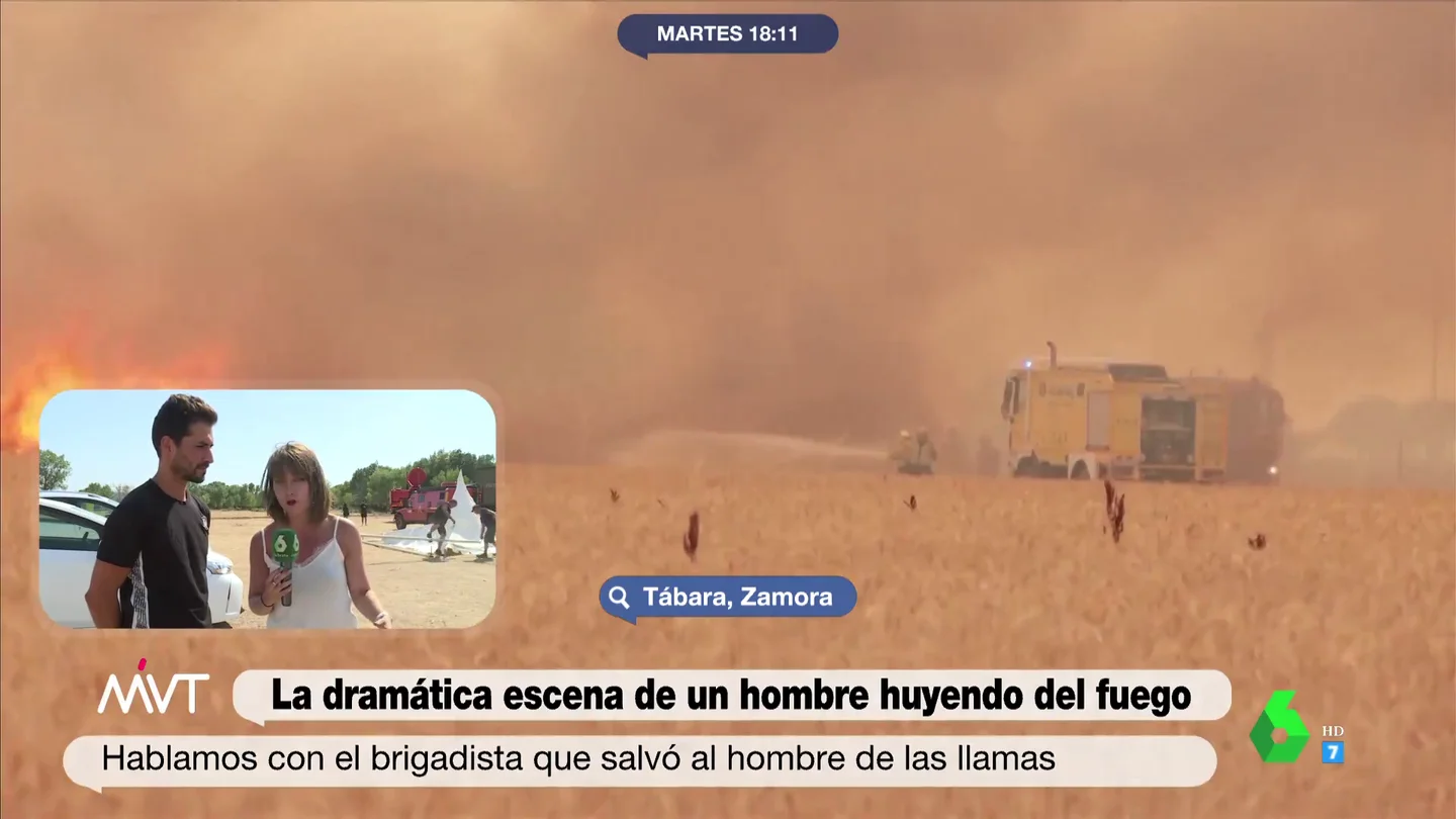 Habla el brigadista que rescató al hombre que salió en llamas del incendio de Zamora: "No me lo pensé dos veces" Habla el brigadista que rescató al hombre que salió en llamas del incendio de Zamora: "No me lo pensé dos veces"