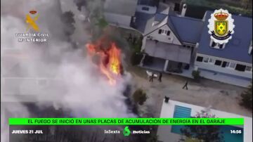 El angustioso rescate de una familia del incendio en Boadilla del Monte, Madrid