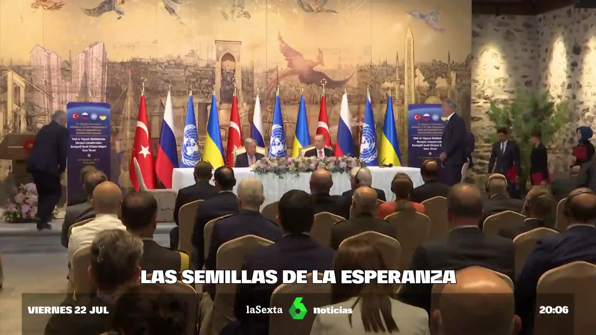Ucrania y Rusia acuerdan la creación un corredor marítimo seguro para exportar cereales