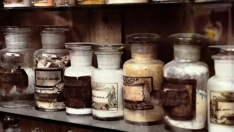 Foto de archivo de una farmacia antigua Foto de archivo de una farmacia antigua