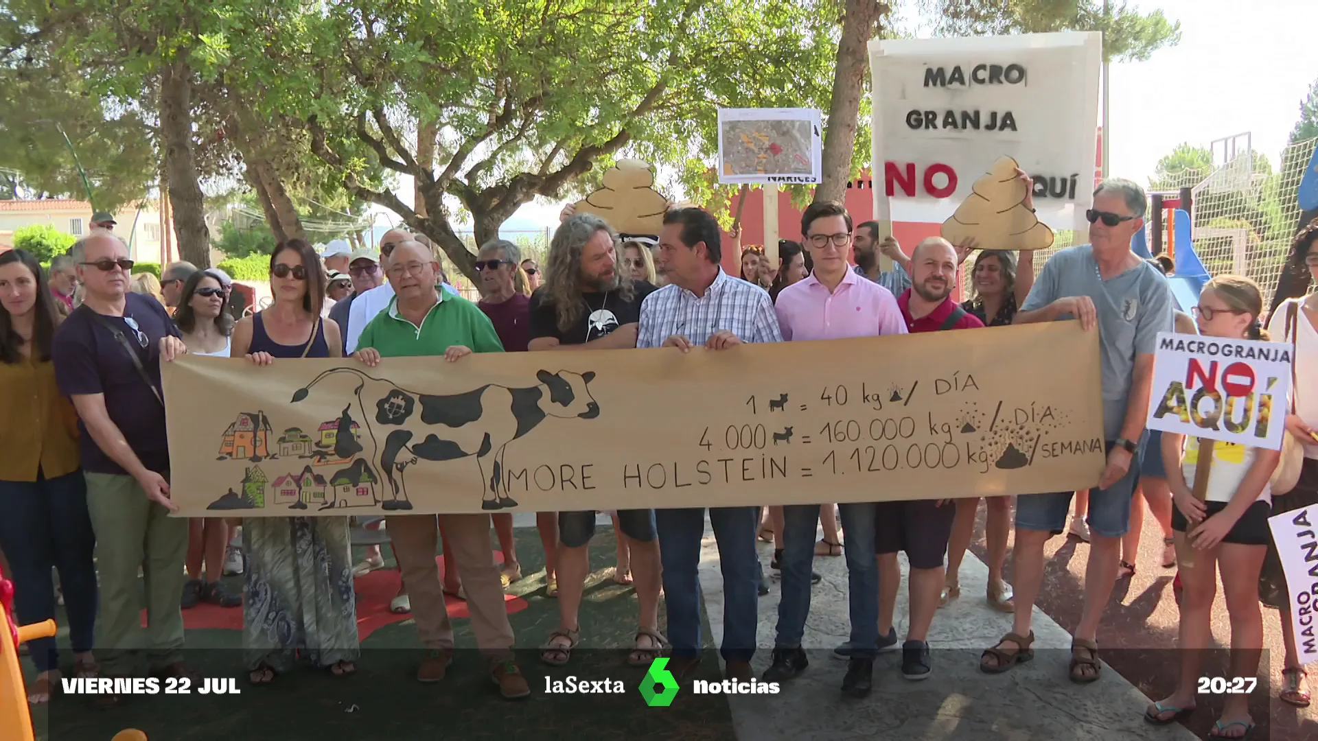 Protestas contra la construcción de una macrogranja