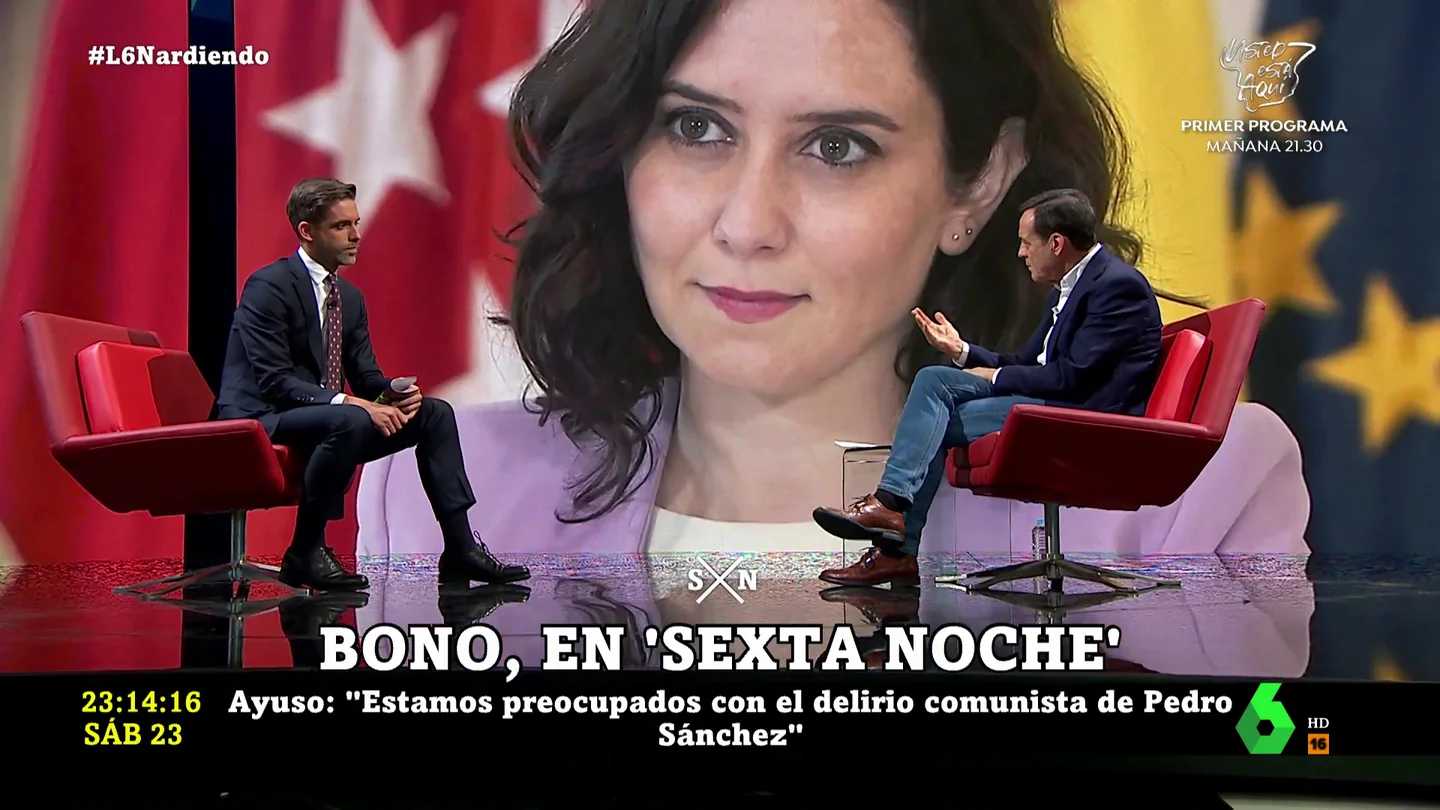 La tajante respuesta de Bono a Ayuso: "No soy comunista y me ofende que hable así" La tajante respuesta de Bono a Ayuso: "No soy comunista y me ofende que hable así"