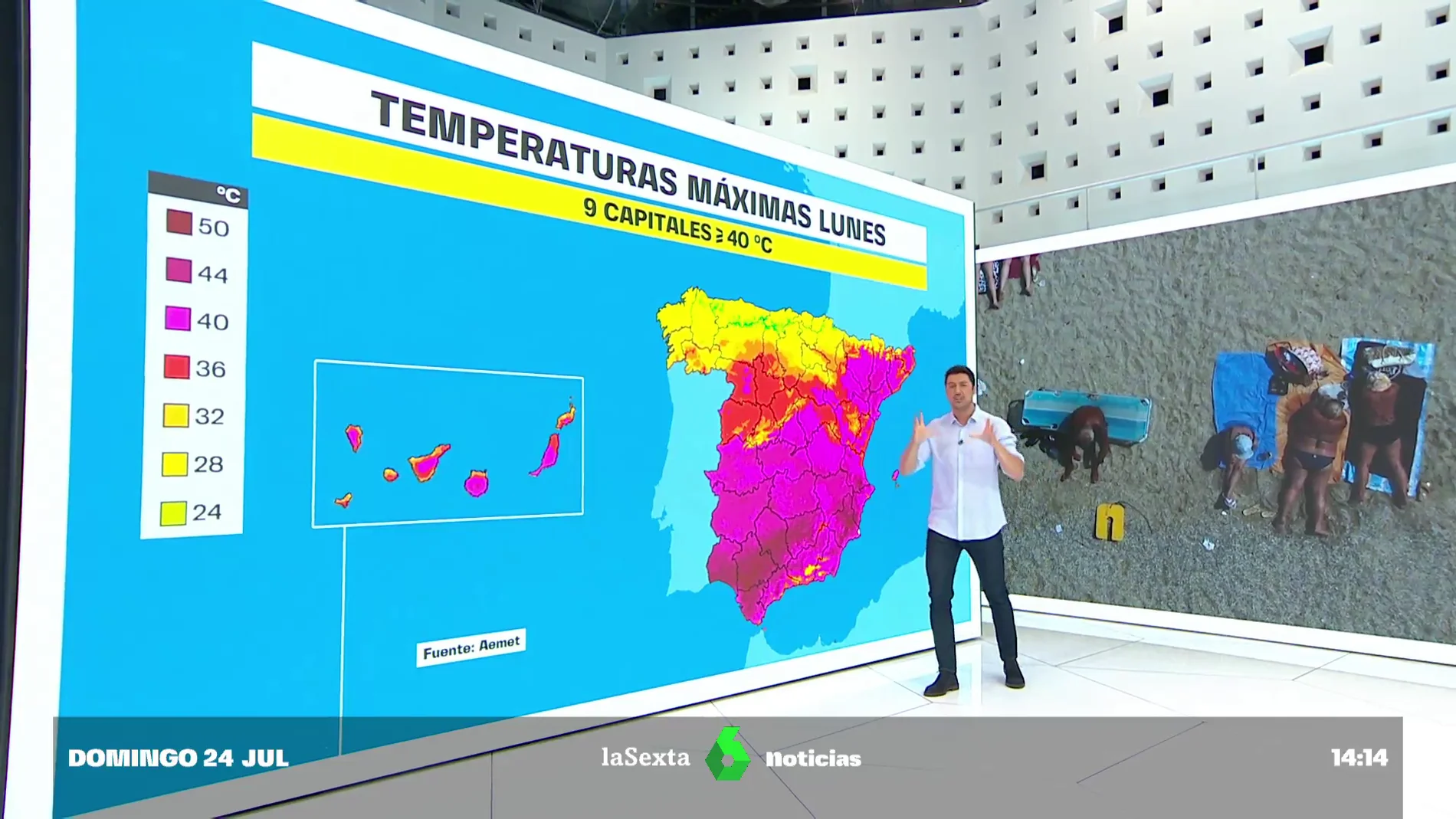 El calor extremo mantiene a más de 40 provincias en alerta, con temperaturas de hasta 45 grados en Andalucía