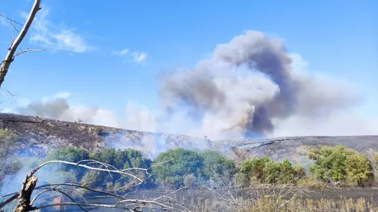El municipio de Losacio acechado por el fuego del incendio de Vegalatrave, Zamora España en llamas