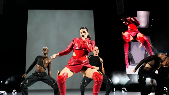 Rosalía durante el concierto de su gira Motomami World Tour en el Palau Sant Jordi, Barcelona Rosalía durante el concierto de su gira Motomami World Tour en el Palau Sant Jordi, Barcelona