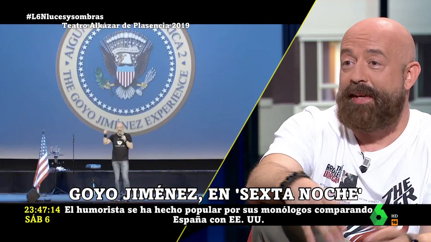 Goyo Jiménez señala las principales diferencias entre EEUU y España: "Son capaces de transformar lo cutre en épica Goyo Jiménez señala las principales diferencias entre EEUU y España: "Son capaces de transformar lo cutre en épica