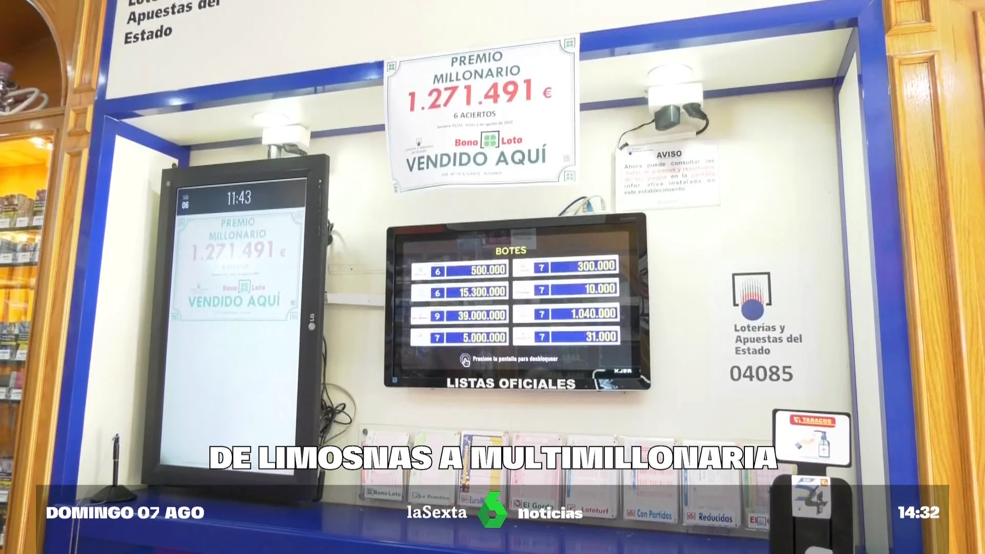 Administración en la que jugó el boleto premiado 