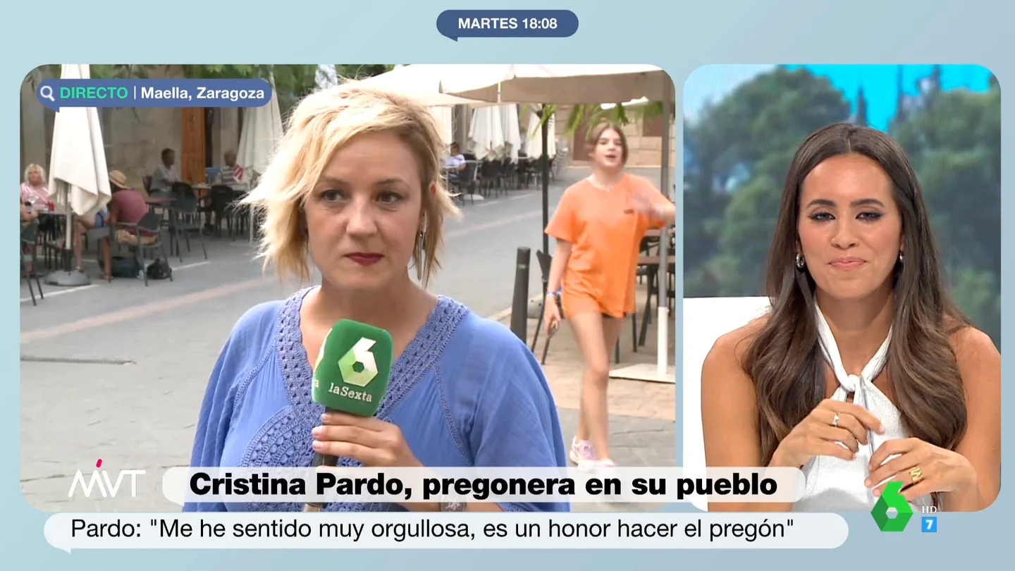 Marina Valdés pone en aprietos a Cristina Pardo, pregonera de Maella (Zaragoza): "¿Dónde fue tu primer beso?" Marina Valdés pone en aprietos a Cristina Pardo, pregonera de Maella (Zaragoza): "¿Dónde fue tu primer beso?"