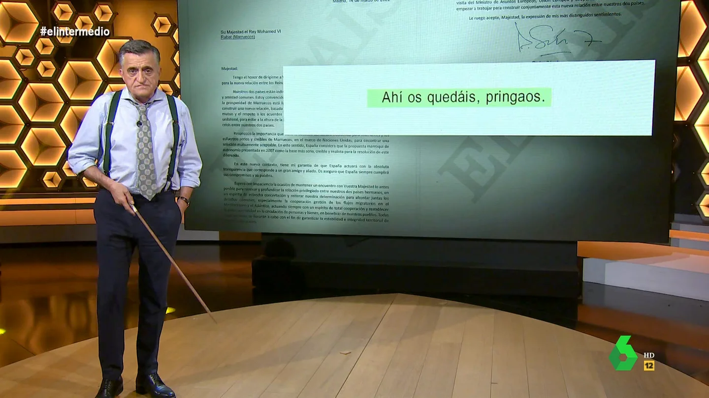 Wyoming traduce la carta que Pedro Sánchez mandó al rey de Marruecos Wyoming traduce la carta que Pedro Sánchez mandó al rey de Marruecos