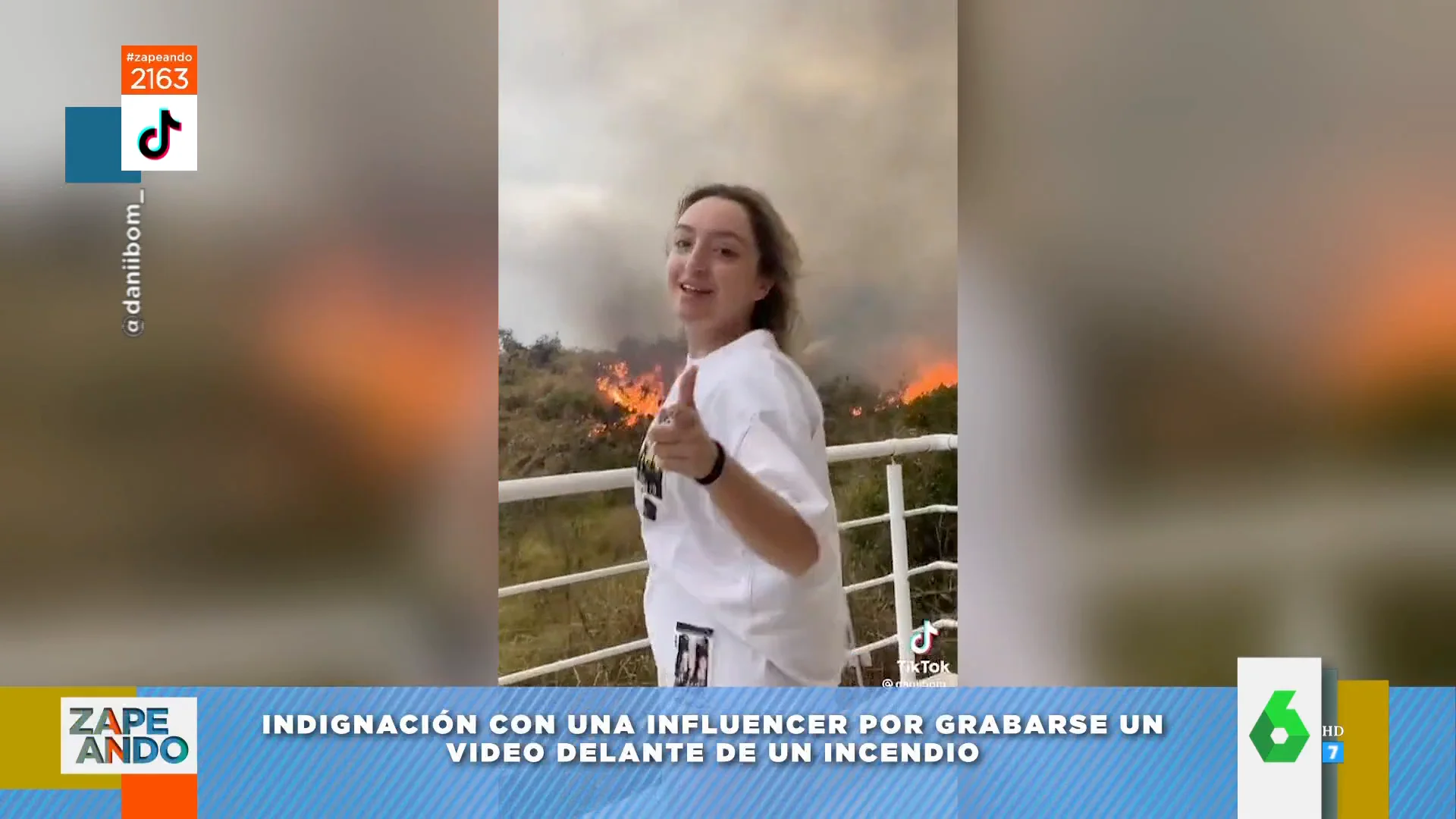 Una influencer se vuelve viral por bailar delante de un incendio