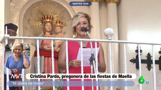 Cristina Pardo da el pregón de Maella (Zaragoza) y así la recuerdan sus vecinos: "Se llevaba a todos los chicos de calle" Cristina Pardo da el pregón de Maella (Zaragoza) y así la recuerdan sus vecinos: "Se llevaba a todos los chicos de calle"