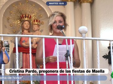 Cristina Pardo da el pregón de Maella (Zaragoza) y así la recuerdan sus vecinos: "Se llevaba a todos los chicos de calle"