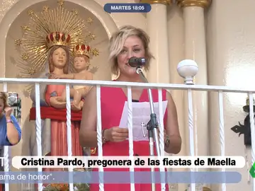 Cristina Pardo da el pregón de Maella (Zaragoza) y así la recuerdan sus vecinos: &quot;Se llevaba a todos los chicos de calle&quot;