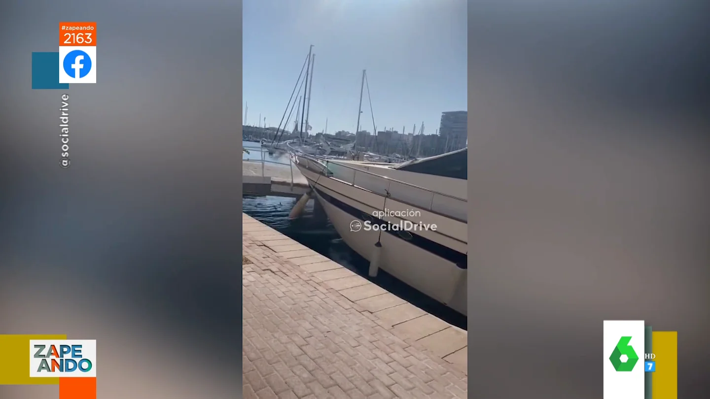 Un yate impacta contra el puerto de Alicante Un yate impacta contra el puerto de Alicante
