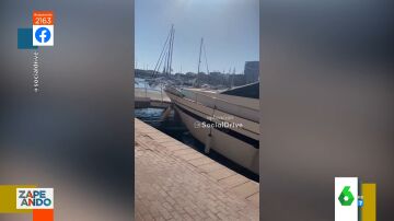 Un yate impacta contra el puerto de Alicante