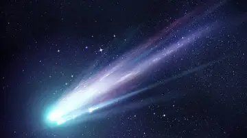 Un brillante cometa en la noche
