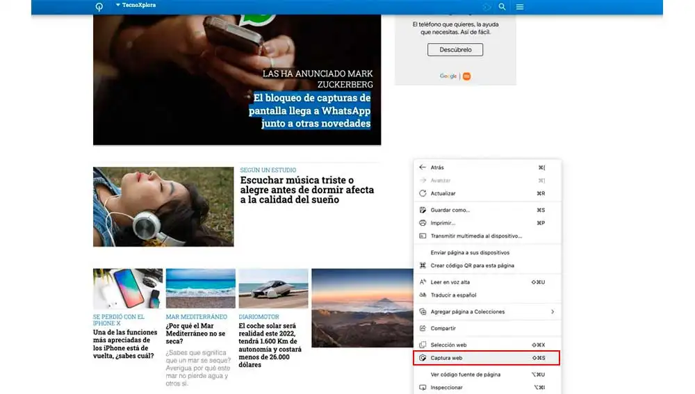 Captura web Captura web