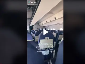 Una mujer es la única pasajera del avión Una mujer es la única pasajera del avión
