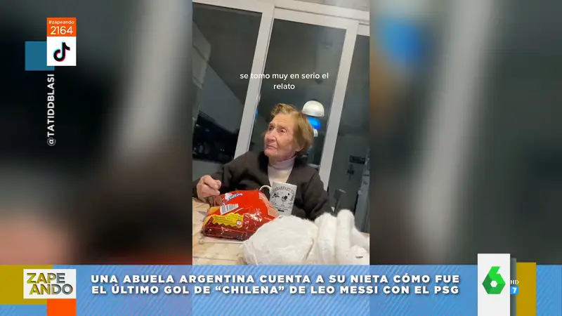 El viral en el que una abuela argentina imita la chilena de Messi con el PSG y termina con un inesperado final