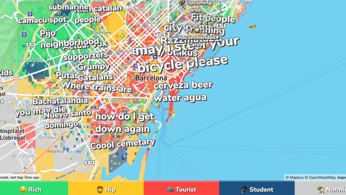 "De pijos y piscinas comunitarias" a "Olor a pobreza": el mapa que te dice cómo es tu barrio con tópicos y humor "De pijos y piscinas comunitarias" a "Olor a pobreza": el mapa que te dice cómo es tu barrio con tópicos y humor