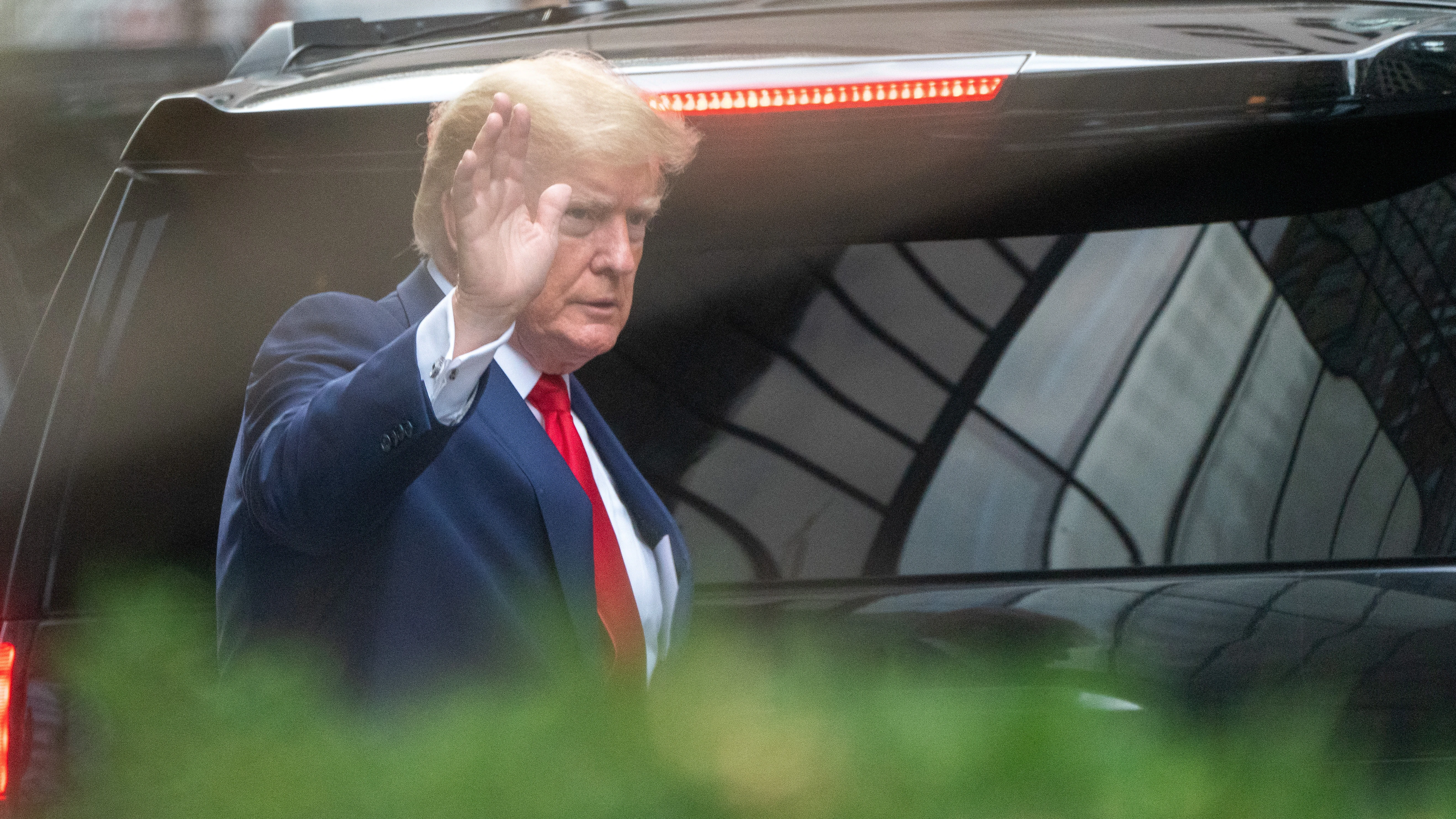 Donald Trump, a su llegada a Nueva York
