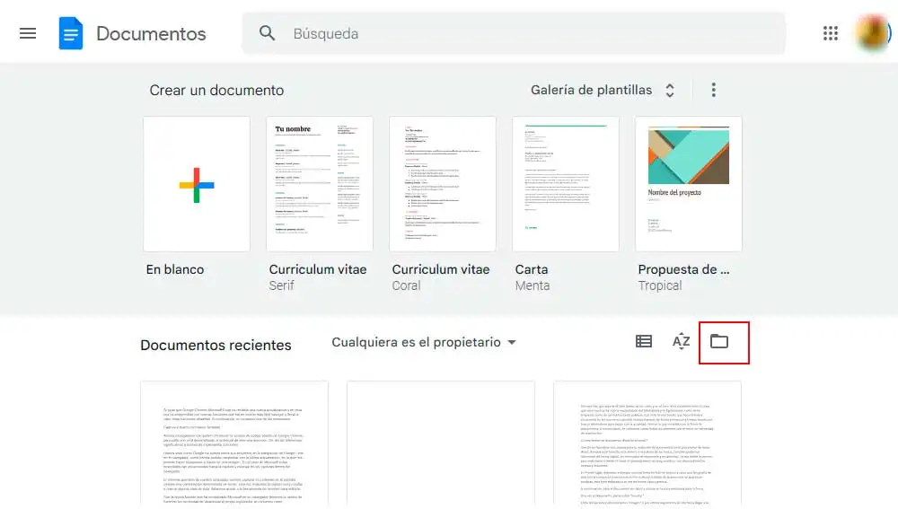 Abriendo documentos en Google Docs